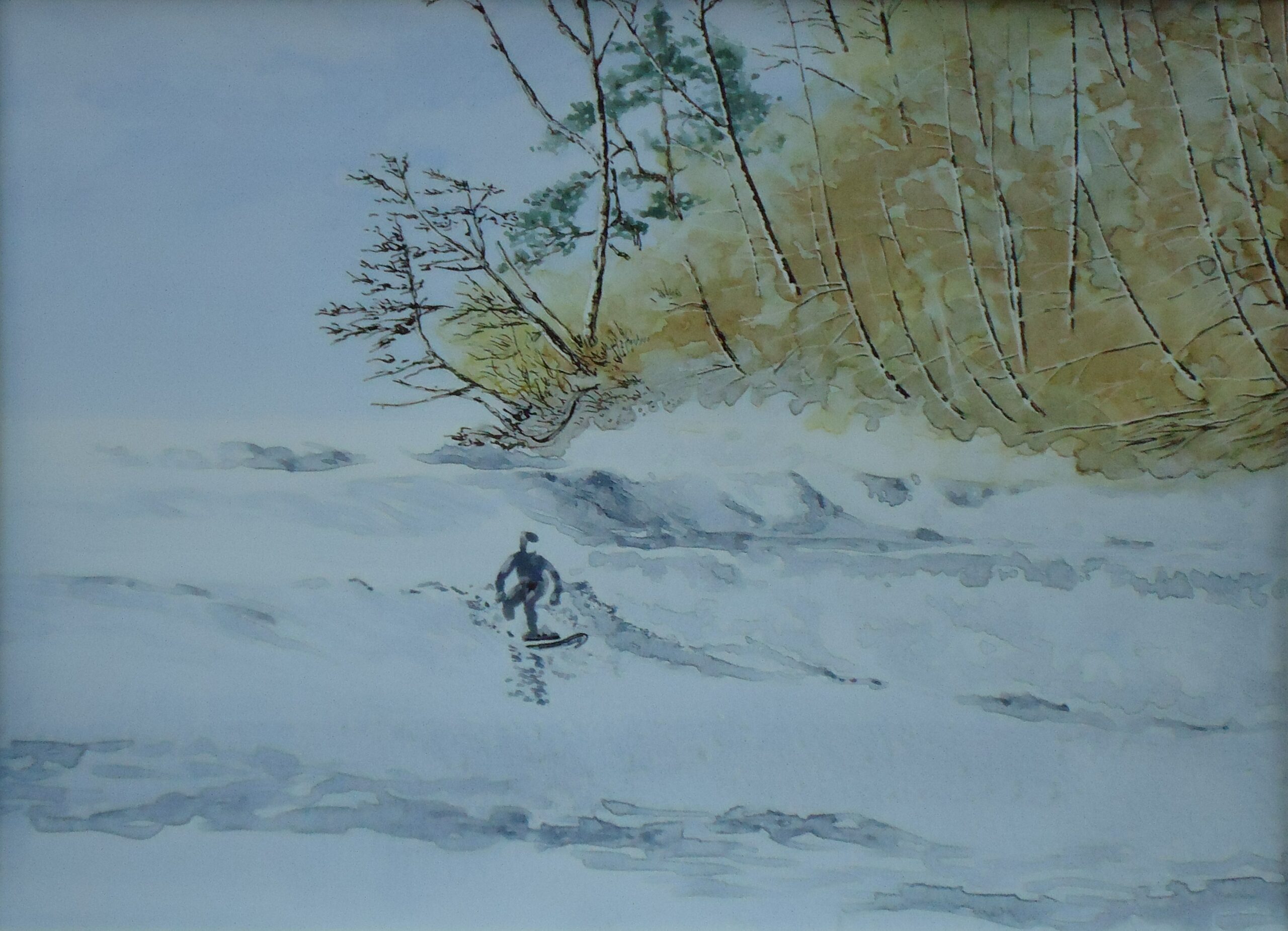 A sketch of a surfer near Jordan River by Keith Cains.