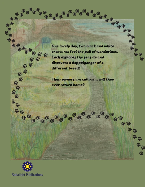 The back cover of the children's story "Casey and Dash" by MC Rolston.