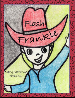 The front cover of the children's story "Flash Frankie" which features a young boy wearing a red cowboy hat who is waving.